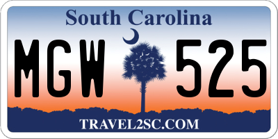SC license plate MGW525
