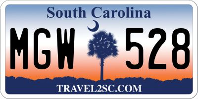 SC license plate MGW528