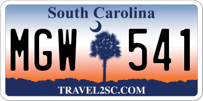 SC license plate MGW541