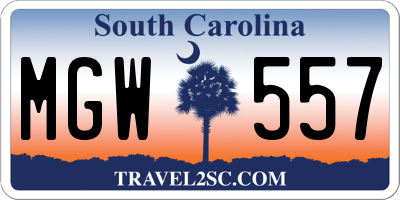SC license plate MGW557