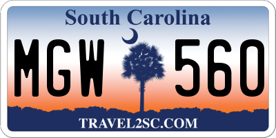 SC license plate MGW560