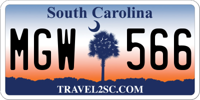 SC license plate MGW566