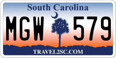 SC license plate MGW579