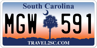 SC license plate MGW591