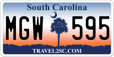 SC license plate MGW595