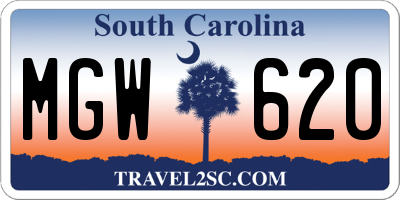 SC license plate MGW620