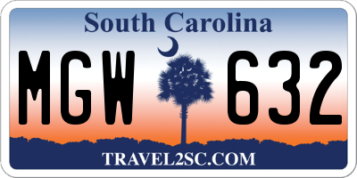 SC license plate MGW632