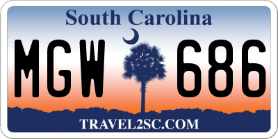 SC license plate MGW686