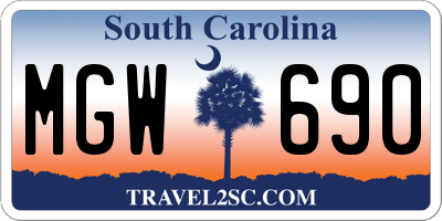 SC license plate MGW690