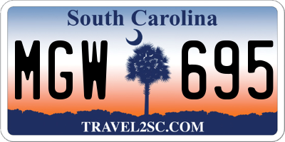 SC license plate MGW695