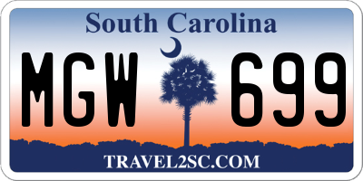 SC license plate MGW699