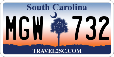SC license plate MGW732