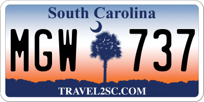 SC license plate MGW737