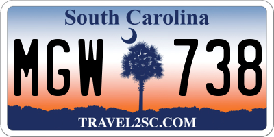SC license plate MGW738