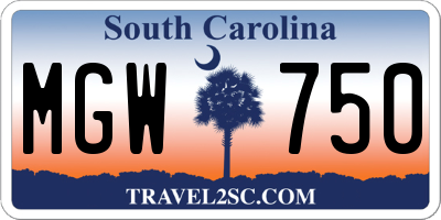 SC license plate MGW750