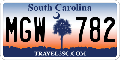 SC license plate MGW782
