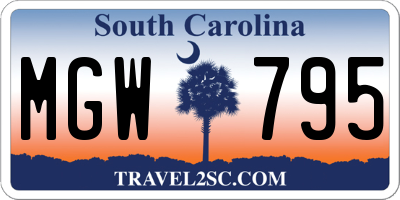 SC license plate MGW795