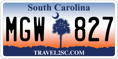 SC license plate MGW827