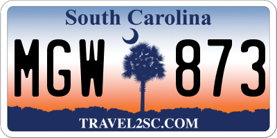 SC license plate MGW873