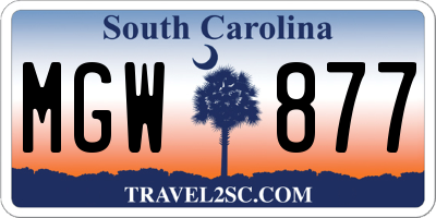 SC license plate MGW877