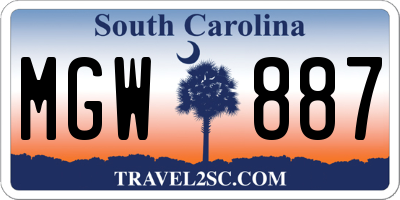 SC license plate MGW887