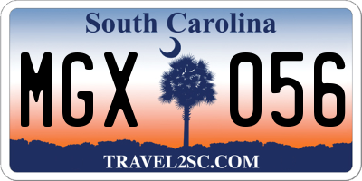 SC license plate MGX056