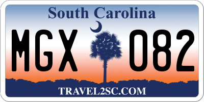 SC license plate MGX082