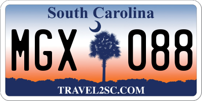 SC license plate MGX088