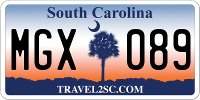 SC license plate MGX089