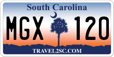 SC license plate MGX120