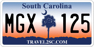 SC license plate MGX125