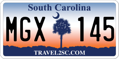 SC license plate MGX145