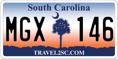 SC license plate MGX146