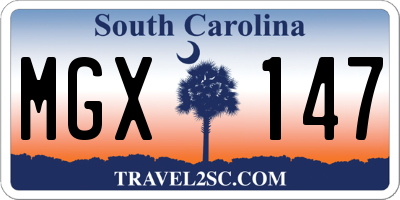SC license plate MGX147