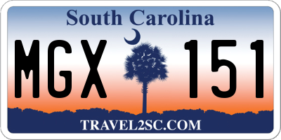 SC license plate MGX151