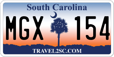 SC license plate MGX154