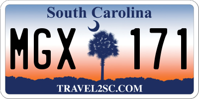 SC license plate MGX171
