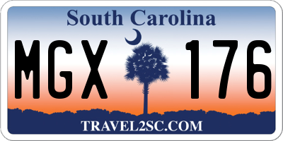 SC license plate MGX176