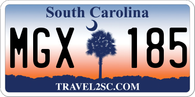 SC license plate MGX185