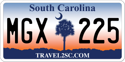 SC license plate MGX225