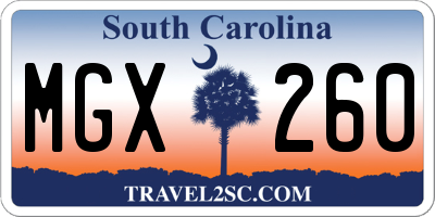 SC license plate MGX260
