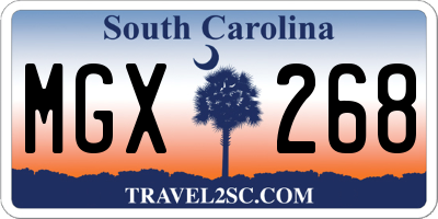 SC license plate MGX268
