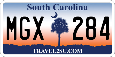 SC license plate MGX284