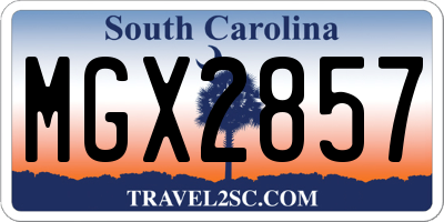 SC license plate MGX2857