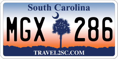 SC license plate MGX286