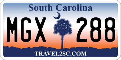 SC license plate MGX288