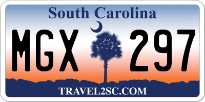 SC license plate MGX297