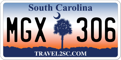 SC license plate MGX306