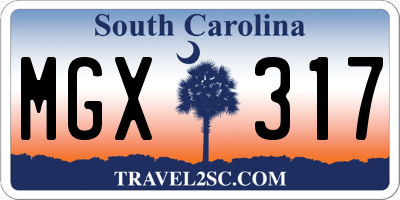 SC license plate MGX317
