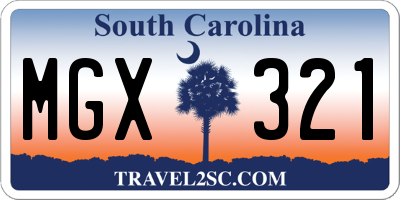 SC license plate MGX321